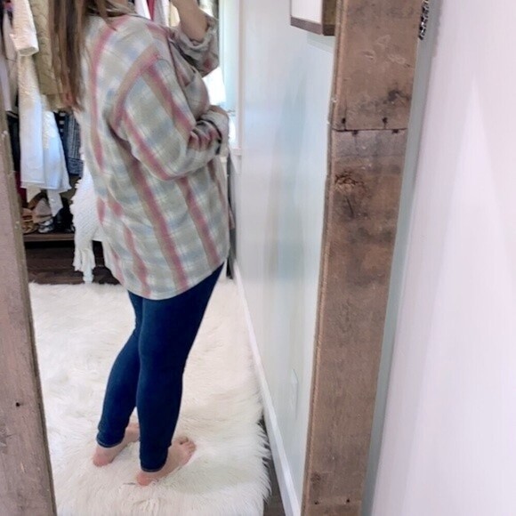 Express vintage plaid button down shirt size large - Picture 4 of 6